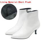 autumn and winter new style with fine pointed high heels Martin boots white boots leather boots Women's boots spring