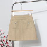 Goods Small Fragrant Wind Coarse Flowers A Short Skirt Women High Waist Thin Skinny Bag Hip Half-Body Skirt