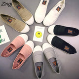 Women's Casual Fashion New Soft Bottom White Shoes Solid Color Shallow Shoes Canvas Shoes Gilrs Sneakers