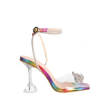 Water Drill High Heel Sandals Women Large Yard Square Show Fashion Cool Slippers