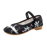 Zingj Cloth Shoes Women's Shoes Embroidered Shoes Low Heel One-Word Button Summer Women's Singles