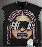 Spring And Summer New Popular Round Neck Vest Mouth 69 Neck And Shoulder Point To Do