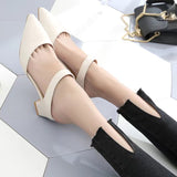 Spring And Summer Korean Version Of The Bag Head With Cold Slippers Female Pointed Word Thick Heel Half Slippers High