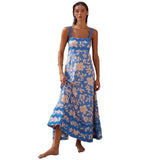 Zingj Southeast Asia New Small Flower Wave Sling Skirt High-End Temperament A-Line