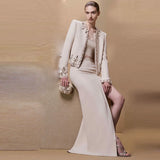 New Star Fashion Heavy Industry Nail Beads Jacket Open Fork Half Skirt Set Two
