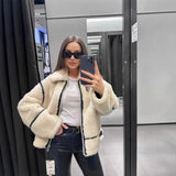 Women's Clothing Explosion Of Lamb Wool Coat Female Locomotive Fur Locomotive Thick