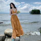 Zingj Senior Sense Pure Wind Super Good-Looking Dress Super Fairy Sexy Back Seaside Travel Vacation