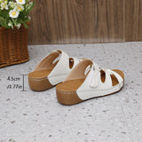 2025 New Slippers Thick Bottom Hollow Slope With Large Size Flip-Flop Women's Shoes Fish Mouth