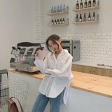 Women White Shirt Cotton 2023 Spring Autumn Vintage Ladies Tops Long Sleeve Casual Turn-down Collar Women's Loose Blouses