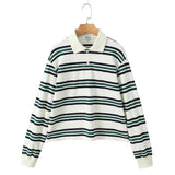 Striped Short-Sleeved T-Shirt + Low-Rise 100-Fold Skirt 2025 Spring New