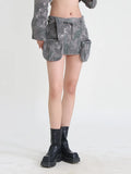 Zingj Spring 2024 New High-Waisted Waist Pocket Zip A-Line