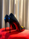 Black High-Heeled Women's Fine Heel Sexy Night Scene 2025 Spring And Autumn New Bed Patent Leather Pure Lusty Single