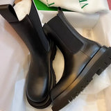 Boots Women's Spring And Autumn 2025 New Small Small Thick Bottom Smoke Boots Chelsea Boots Children's