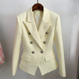 Fashion Women's Suit Jacket Metal Lion Buckle Double Buckle Repair Hemp