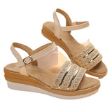 Zingj Wedge Sandals Women 2024 Summer New Platform One-Line Buckle To Wear Roman Beach
