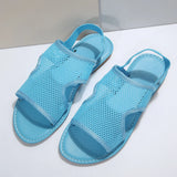 Mesh Breathable Flat-Soled Sandals Women's New Loose Belt Flat Beach Cool Drag