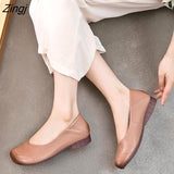 Autumn Women Slip on Shoes Black Loafers Comfort Flats Grandmother Shoes Brown Sneaker Plus Size 43 Zapatos
