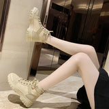 Zingj Boots Women Spring 2023 New High-Top Canvas Shoes British Style Breathable Thin Ankle Boots Ties With Work