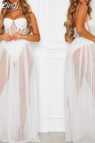 Summer Women Mesh Sexy Cover Ups Sundress Perspective Sleeveless Backless Casual Long Bathing Suit Beach