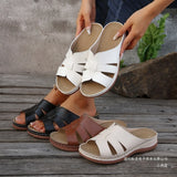 Large-Size One-Size-In-One Thick-Bottomed Slippers Women's Hollow-Duk-De-Shoe Car Sewing Light Beach Cool