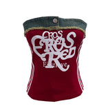 Shooting Cowboy Splicing Braid Vest Babes Letter Graffiti Printing Short Sleeveless Outside Wear