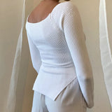 Zingj New Autumn And Winter Elastic Open Shoulder Base Knit-Outfit