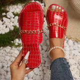 Chain Flat-Bottomed Slipper Women Stone Dew Beach Cool Drag