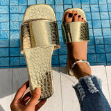 Slippers Women's New Summer 2025 New Square Head Down With Stone-Sprint Cold