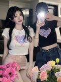 Zingj T-Shirt Girl 2023 Summer New Ins Trendy Sweet Hot Girl Print Design Sense Short Slim Student