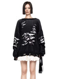 Tattered Sweater Women Lazy In The Long Loose Long-Sleeved Holiday Two Autumn And Winter
