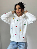 And Winter Women's Sweater Fashion Color Love Hooded Long-Sleeved Knitted