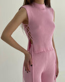 New Sexy Knitted Vest Trousers Fashion Suit