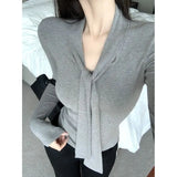 Autumn And Winter Dress Alone Special Tight Bottom Shirt Top Dress Small Design Solid Color Long Sleeves With