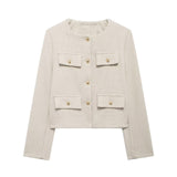 And Winter New Women's Small Fragrant Fashion Button Dress Short Suit Jacket