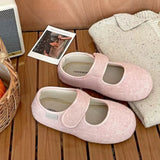 Zingj Fragrant Wind French Shallow Flat Mary Jane Single Shoes Female 2024 New Autumn And Winter Plus Velvet Retro Soft