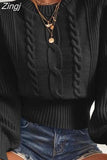 Women Sweater Elegant Lantern Sleeve Knitted Pullover Soft Warm Solid Female Casual