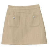 Goods Small Fragrant Wind Coarse Flowers A Short Skirt Women High Waist Thin Skinny Bag Hip Half-Body Skirt