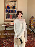 Xixi 2025 Autumn White Standard Temperament Tiansi Slanted Neck Shirt Lady 100 Cloth Women