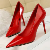 Shoes Fashion Woman Pumps Patent Leather High Heels Stiletto Heels Occupation OL Office Shoes Sexy Heels Plus Size