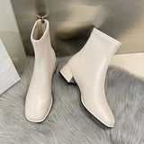 Size Through Low-Trace Short Boots Women's Head Thick And Fashion Zipper Leisure And Martin Boots Large