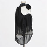 Off-Common Shirt 2025 Autumn And Winter New Splicing Flowers Folded Neck Repair Slim Thin Top Shirt