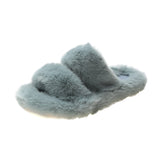 Autumn And Winter New Plush Slippers Women Home Warm Cotton Slippers Casual Fashion Wearing Hair Slippers