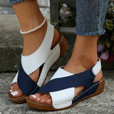 Sandals Women's 2025 Summer New Colored Pines Cake Thick Bottom Leisure Dew Magic Stick Beach