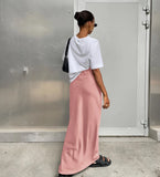 Zingj And Summer New Simulation Silk Skirt Satin Bread Hip Skirt Women Casual Color Tintail