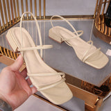 Sandals Low Heel Outer Wear Female Summer New Comfortable Large Size 41-43 Fat Wide Thick Heel All-match Small Size