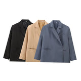 And Autumn Women's Loose Casual Blazer Jacket Temperament Commuting Suit