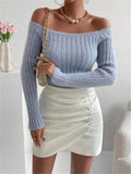 And Autumn New Word Collar Shoulder Repair With A Short Knitted