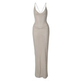 Zingj 2024 Spring / Summer Women's Temperament Sexy Back Hollow Out Lace Knit Sling Wrapped Hip