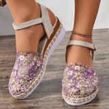 Slope Heel Sandals 2025 Summer New Bun Head Weaving A Word Buckle With Women's Sandals