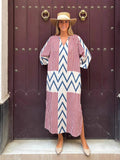 Women's New Striped V-Neck Dress Women's Summer Loose Casual